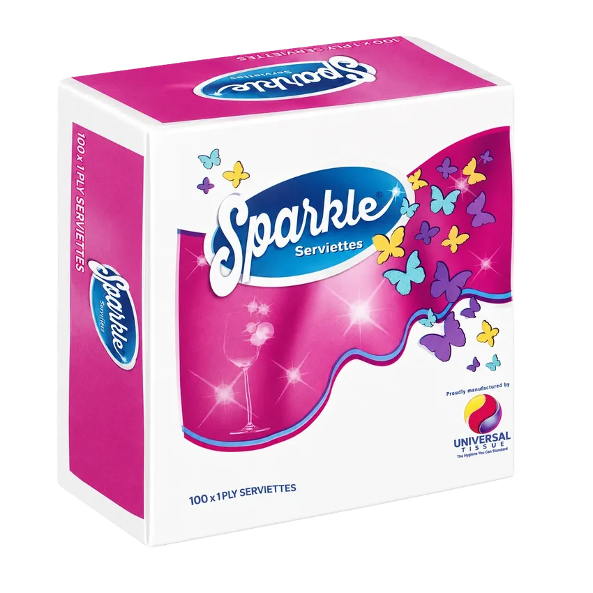 Sparkle pink Serviettes pack